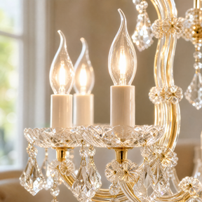 Detail of the sculpted metal with polished gold finish