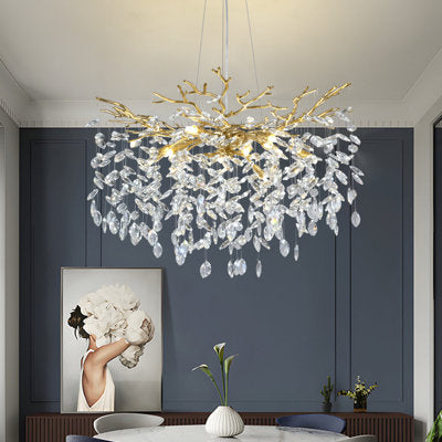 Michelli Modern Crystal Tree Branch Chandelier for Living Room