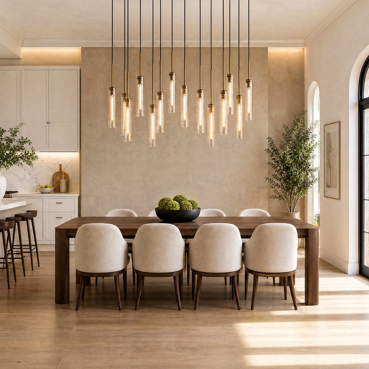 Colvane Linear Hammered Glass Chandelier
