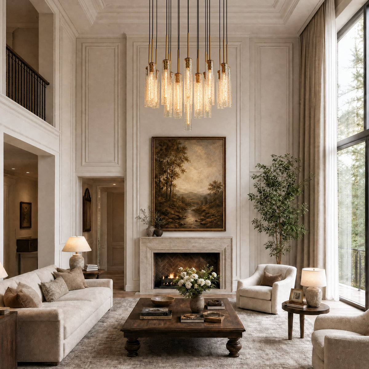 Colvane Linear Fluted Glass Chandelier