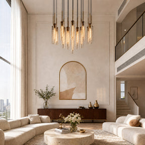 Colvane Hammered Glass Round Chandelier