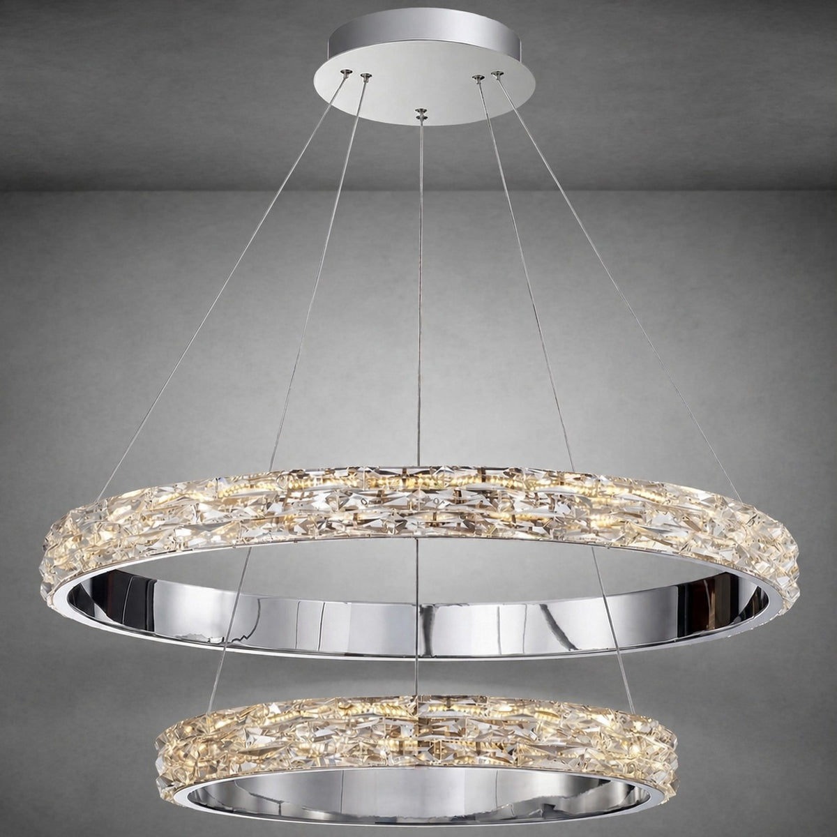 Vega Crystal Halo Chandelier 32"D