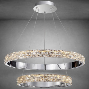 Vega Crystal Halo Chandelier 32"D
