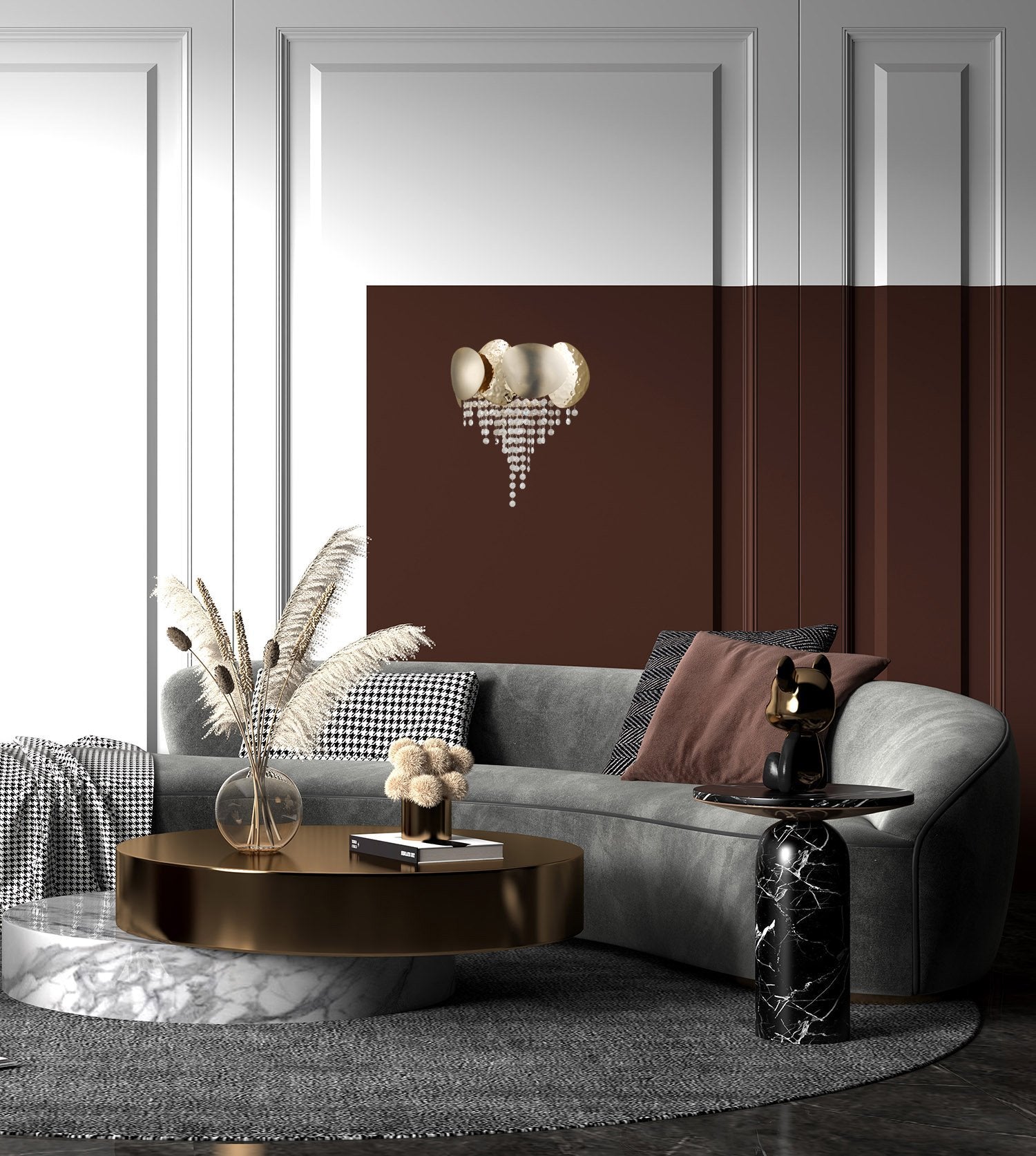 Amadeo Brass Crystal Sconce