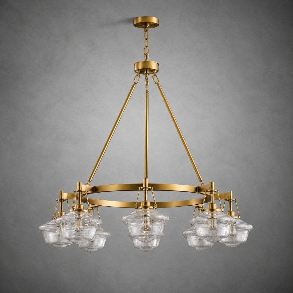 Bubble Glass 8-Light Round Pendant D1000