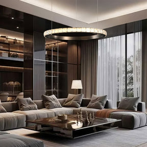 Drake Single-Ring Crystal Chandelier