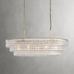 Ghiaccio Glass Oval Chandelier