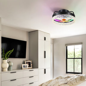 Low Profile Ceiling Fan Light with Remote 13"