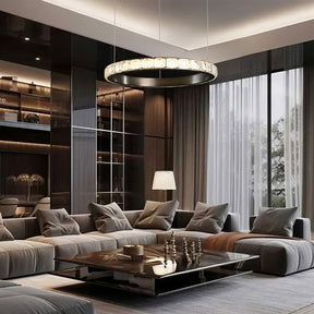 Drake Single-Ring Crystal Chandelier