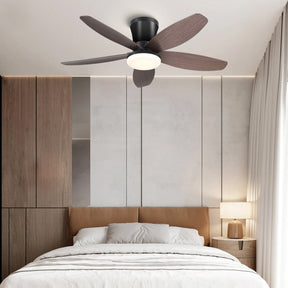 Indoor/Outdoor Recessed Black Ceiling Fan Light