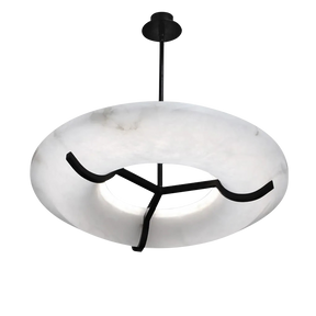 Glacera Modern Round Alabaster Dining Room Chandelier - Yovalighting