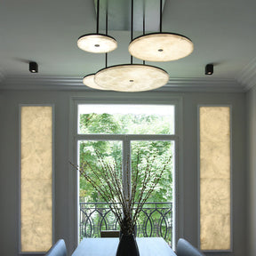 Merlin Hazel Contemporary Alabaster Pendant Light for Living and Dining Spaces