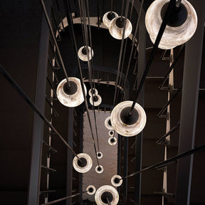 Merlin Tobey Alabaster Pendant Lighting, Interior Hanging Chandelier