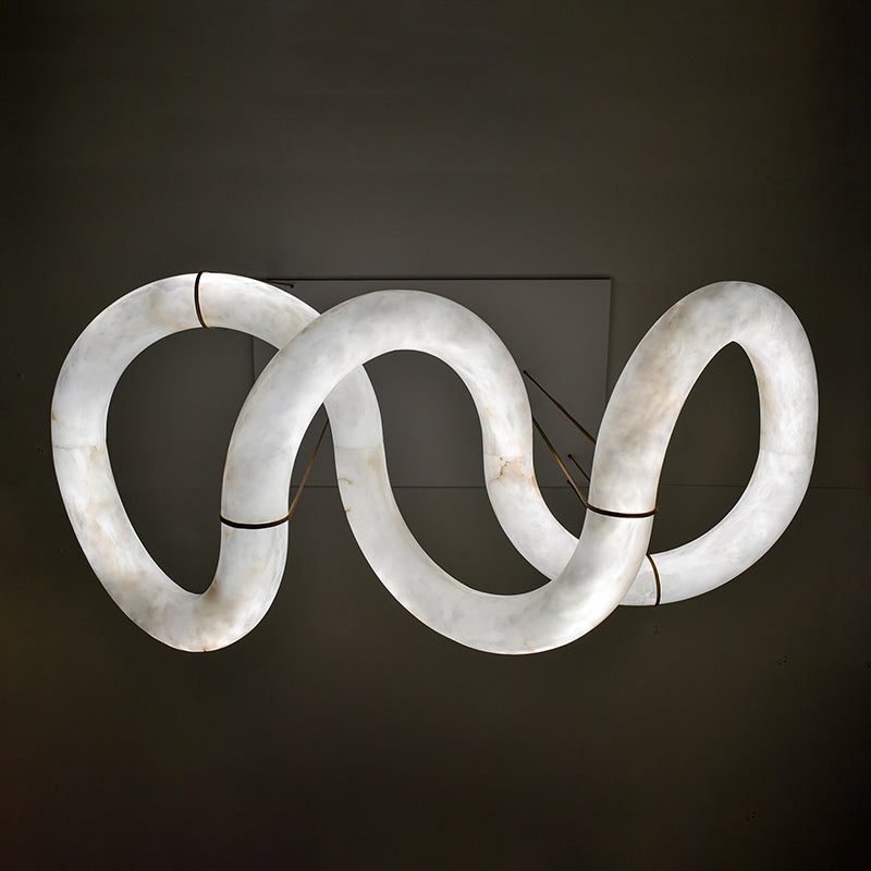 Merlin Scarlett Designer Alabaster Pendant Light, Modern Inspired Chandelier