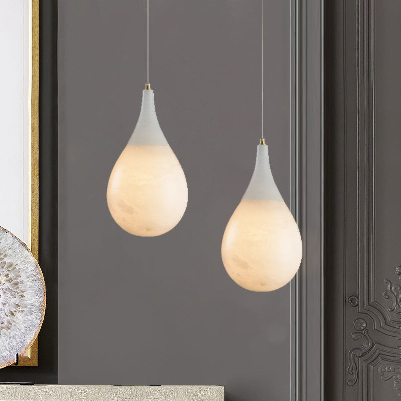 Hailey Alabaster Raindrop Pendant Lighting, Dining Table Pendant