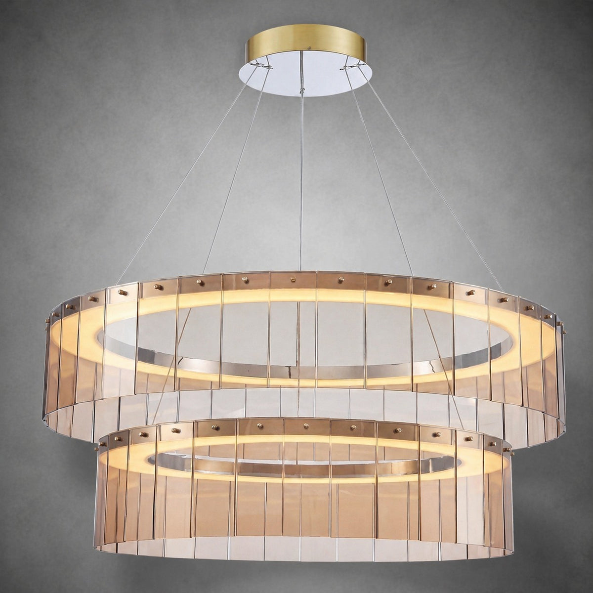 Dalton Glass Tiered Chandelier 39"