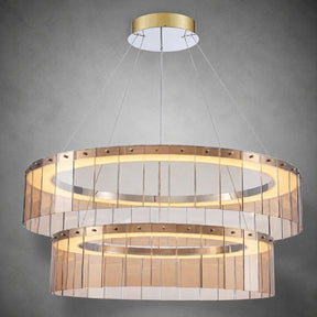 Dalton Glass Tiered Chandelier 39"