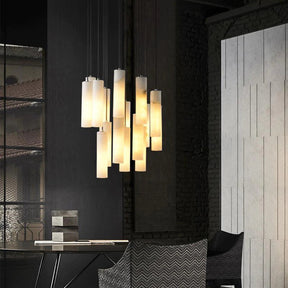 Merlin Eudora Alabaster Modern Pendant Light For Foyer And Staircase Area
