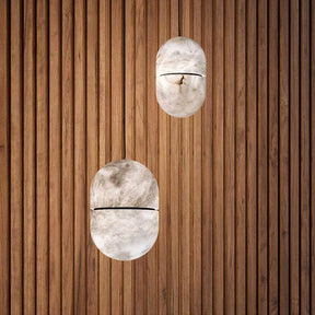 Merlin Jett Alabaster Oval Pendant Light, Living Room Pendant Lamp
