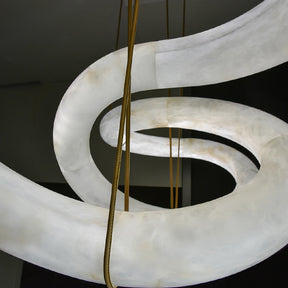 Merlin Scarlett Designer Alabaster Pendant Light, Modern Inspired Chandelier