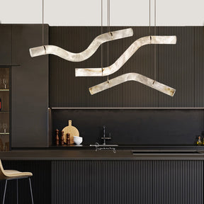 Luna's Simplicity - Modern Minimalist Alabaster Dining Room Pendant Light