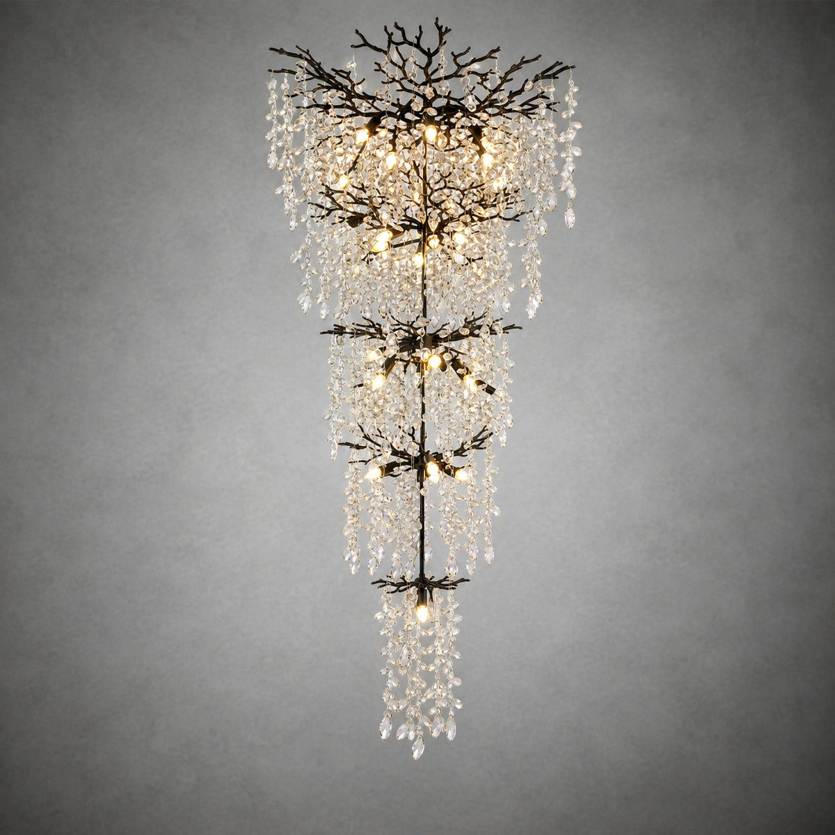 118" Cascading Crystal Tree Branch Chandelier