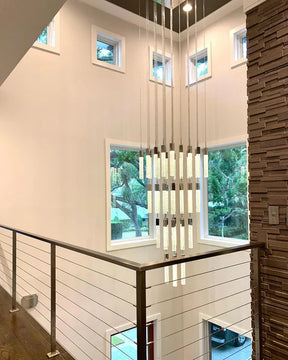 Modern Glacier Bubble Crystsal Sticks Chandelier in Gold/Chrome/Black Finish for Staircase/Foyer