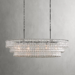 Ghiaccio Glass Oval Chandelier