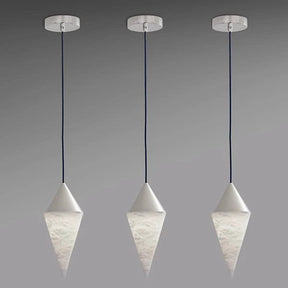 Serena Contemporary Alabaster Cone Pendant, Simple Pendant Light