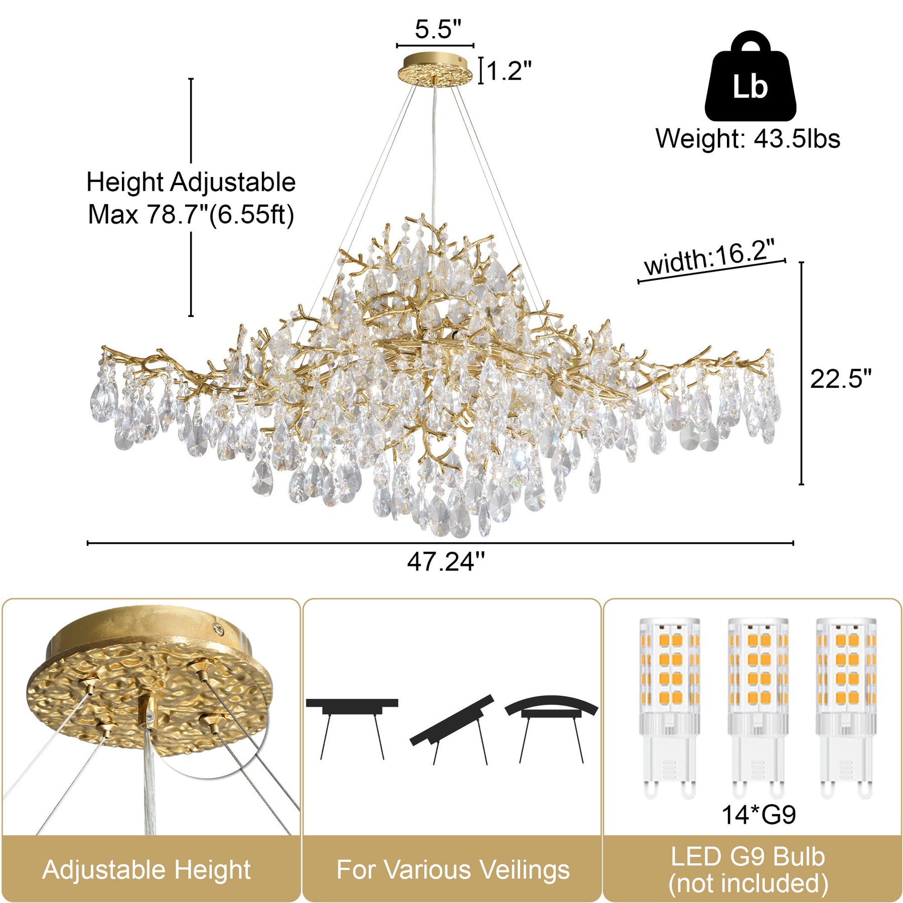 Modern Tree Crystal Chandelier