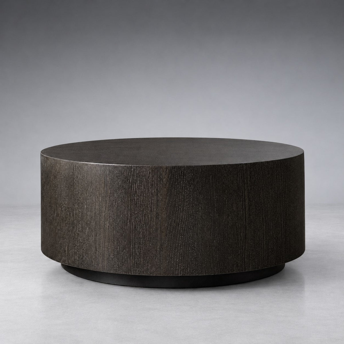 Oak Wood Round Plinth Coffee Table