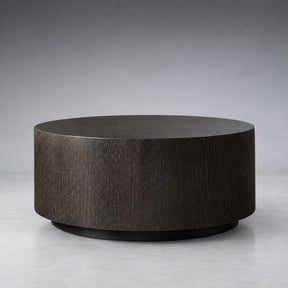 Oak Wood Round Plinth Coffee Table