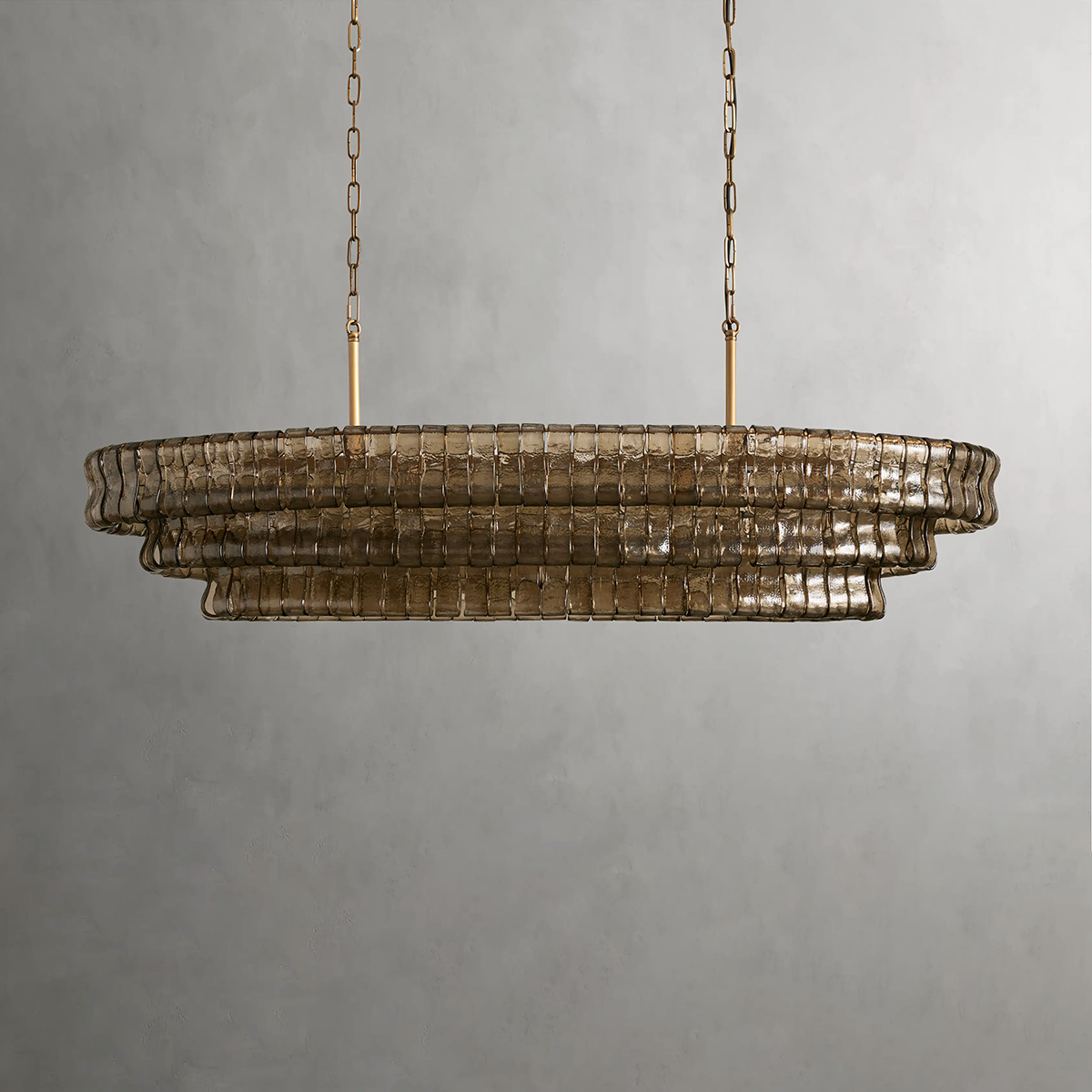 Art Glass Ghiaccio Oval Chandelier