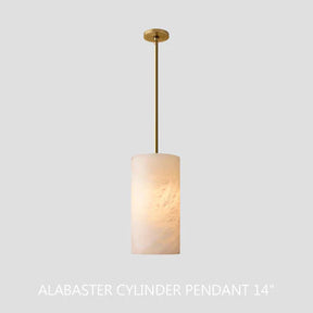 Hand-Carved Alabaster Cylinder Pendant