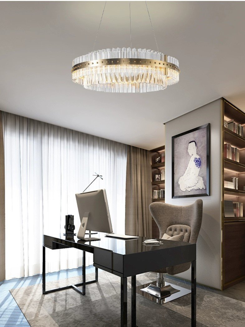 Aquinox 2-Tier Oval Crystal Ring LED Chandelier