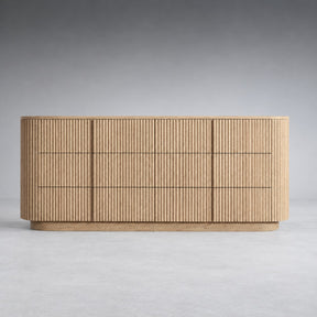 Reeded Oak Dresser with Curved Contours
