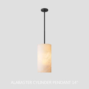 Hand-Carved Alabaster Cylinder Pendant