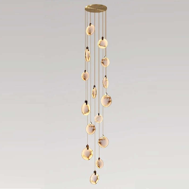 Alabaster Long Staircase Chandelier 5 styles