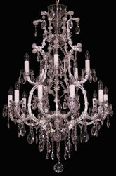 15 flames silver Maria Theresa chandelier with crystal almonds