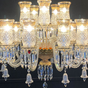 15 Lights Bacara Chandelier Gold & Clear Baccarat Crystal Lighting