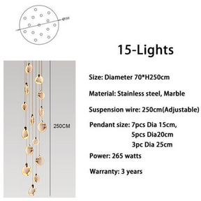 Alabaster Long Staircase Chandelier 5 styles