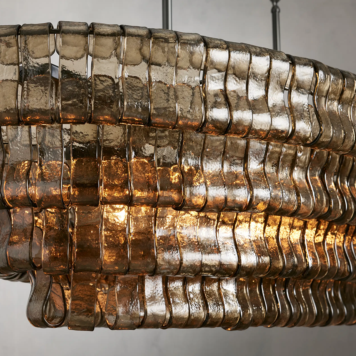 Art Glass Ghiaccio Oval Chandelier