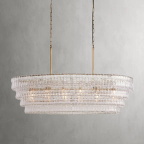 Ghiaccio Glass Oval Chandelier