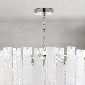 Tidelle Nickel Clear Glass Chandelier Large