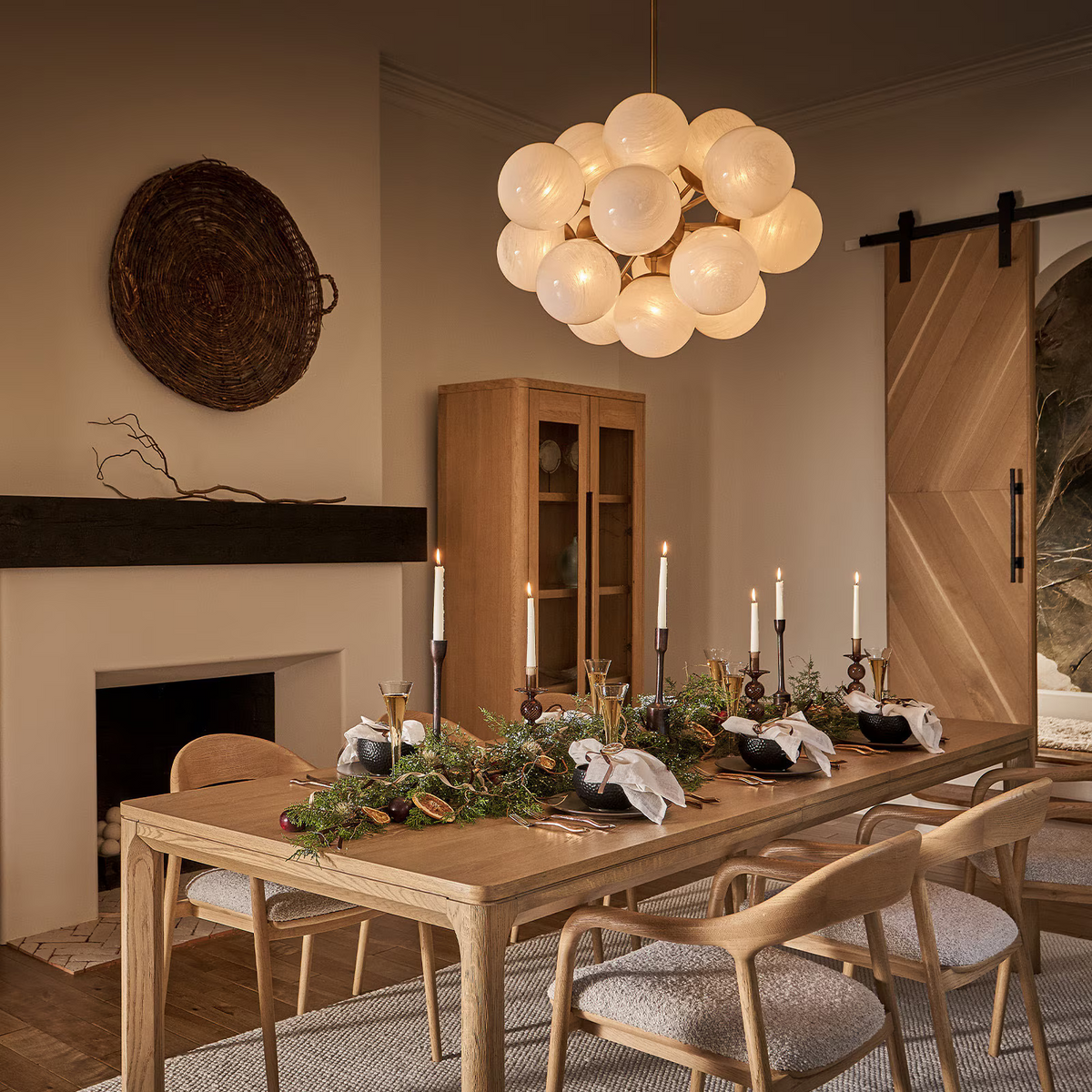 Mandoza Brass Glass Chandelier