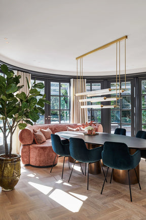 Minimalism Brass Ellipse Horizontal LED Chandelier for Kitchen Island/Dining Room