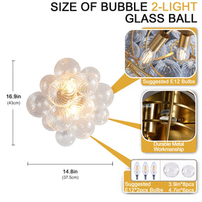 Golden Bubble Wall Lamp 16.9"