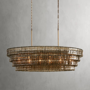 Ghiaccio Glass Oval Chandelier