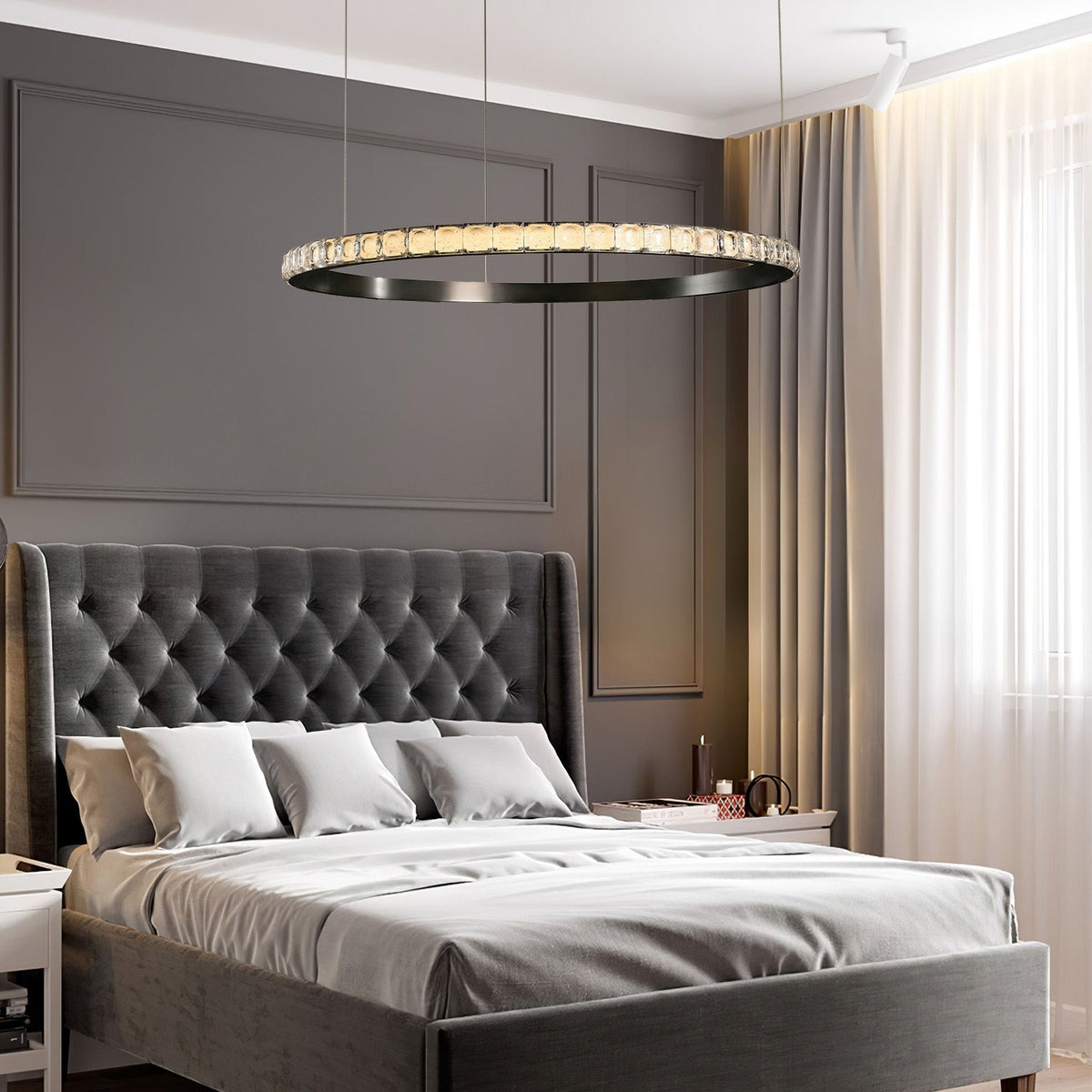 Drake Single-Ring Crystal Chandelier