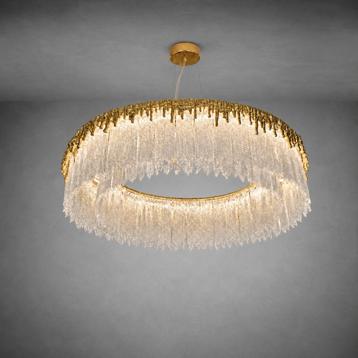 Ice Bloom Glass Chandelier D800 - Copper